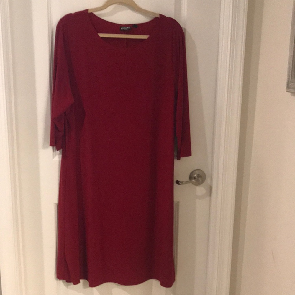 Effortless Style by C|T|Knits red dress 1x